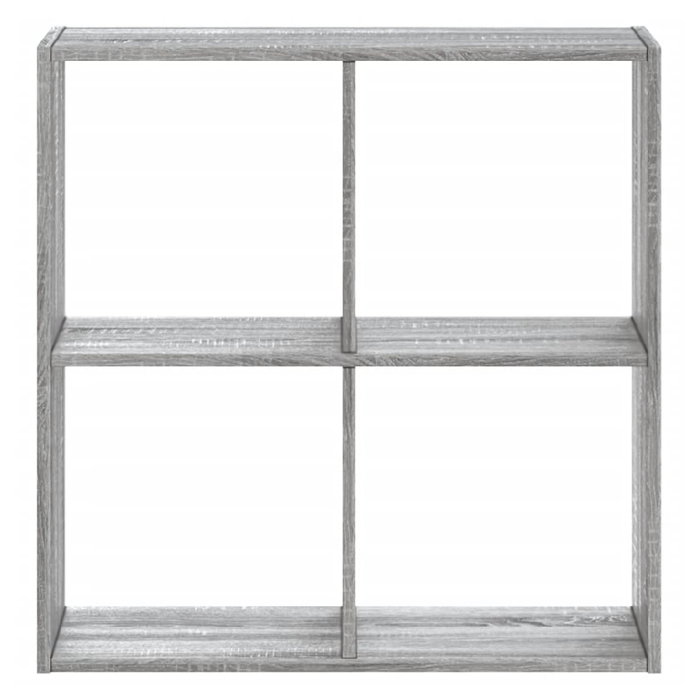 Gilford Wooden Bookcase With 4 Compartments In Grey Sonoma