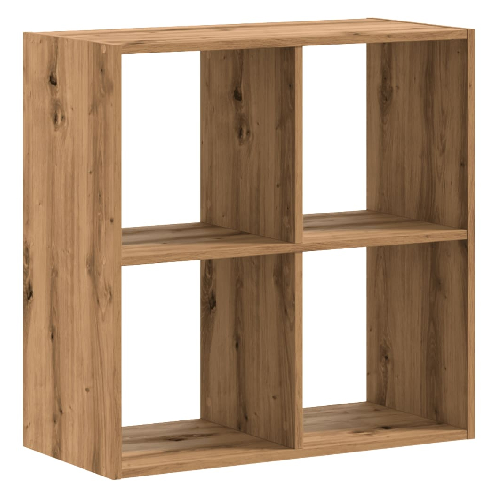 Gilford Wooden Bookcase With 4 Compartments In Oak