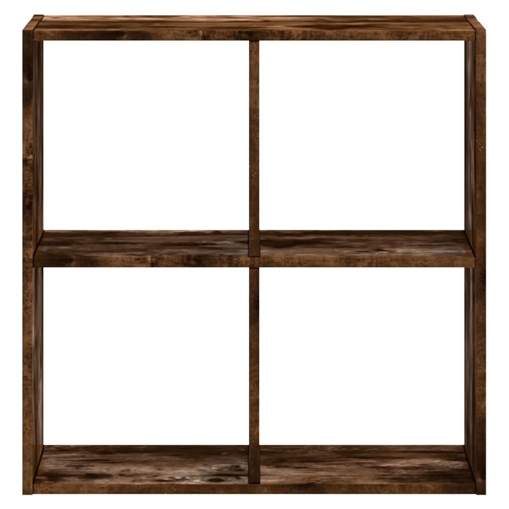 Gilford Wooden Bookcase With 4 Compartments In Smoked Oak