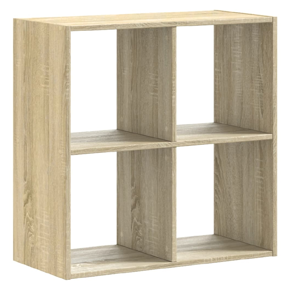 Gilford Wooden Bookcase With 4 Compartments In Sonoma Oak