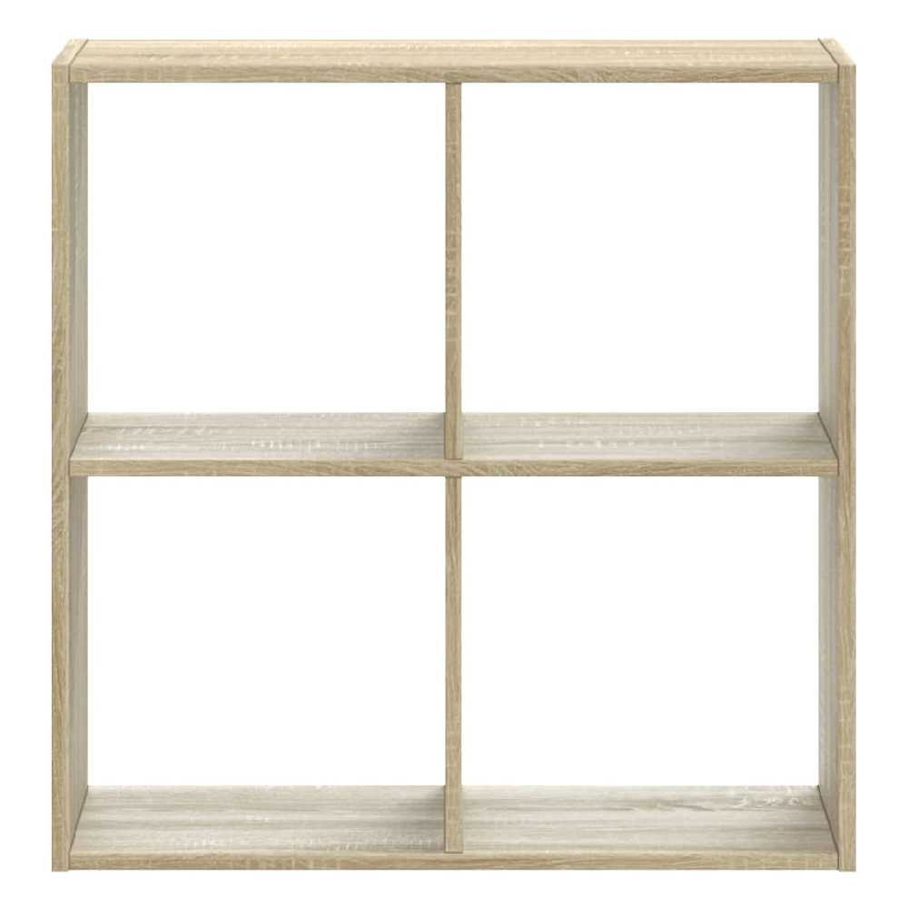Gilford Wooden Bookcase With 4 Compartments In Sonoma Oak