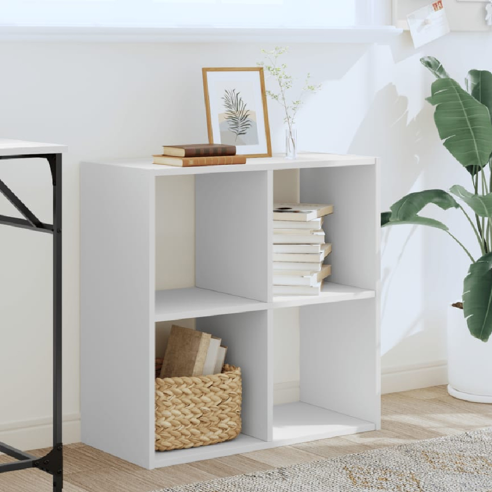 Read more about Gilford wooden bookcase with 4 compartments in white