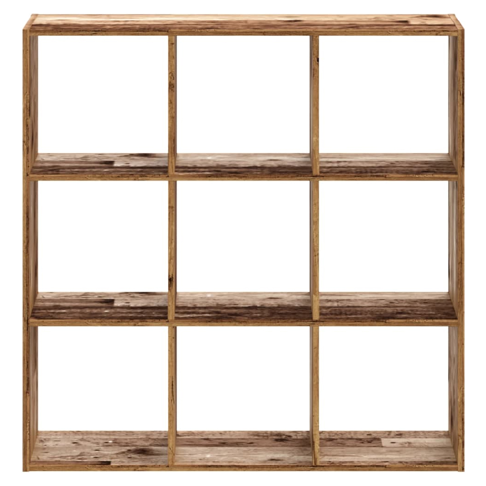 Gilford Wooden Bookcase With 9 Compartments In Brown Oak