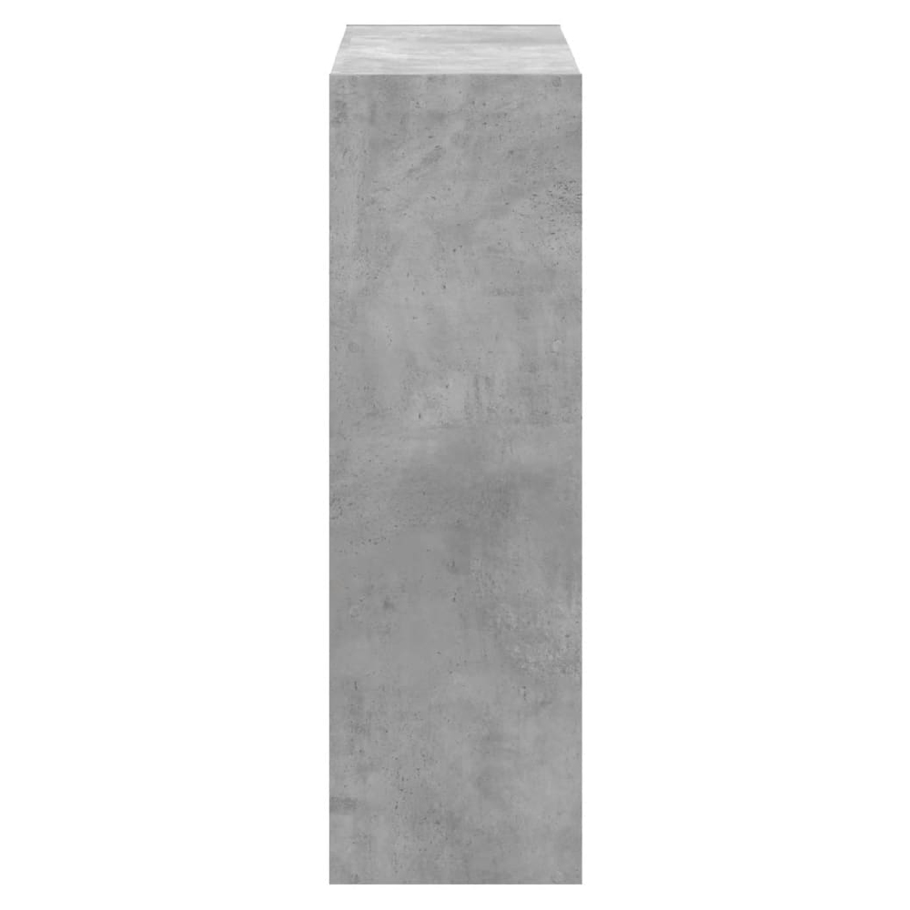 Gilford Wooden Bookcase With 9 Compartments In Concrete Grey