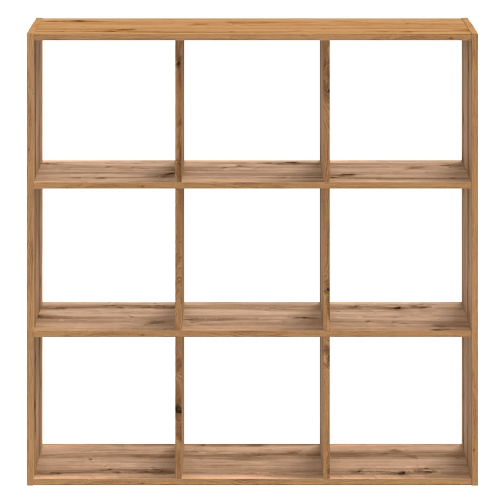 Gilford Wooden Bookcase With 9 Compartments In Oak