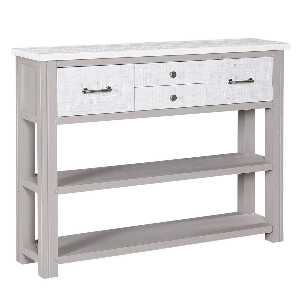 Gilford Wooden Console Table With 4 Drawers In Greystone