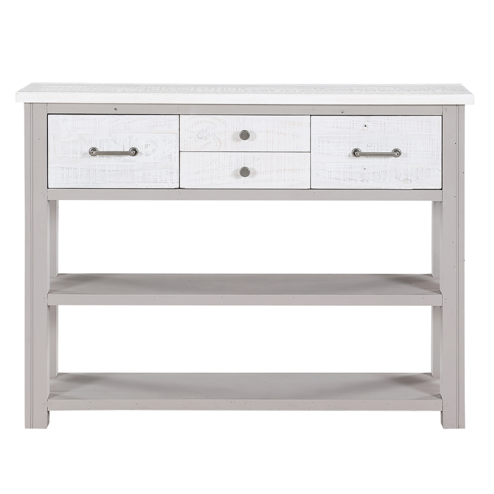 Gilford Wooden Console Table With 4 Drawers In Greystone