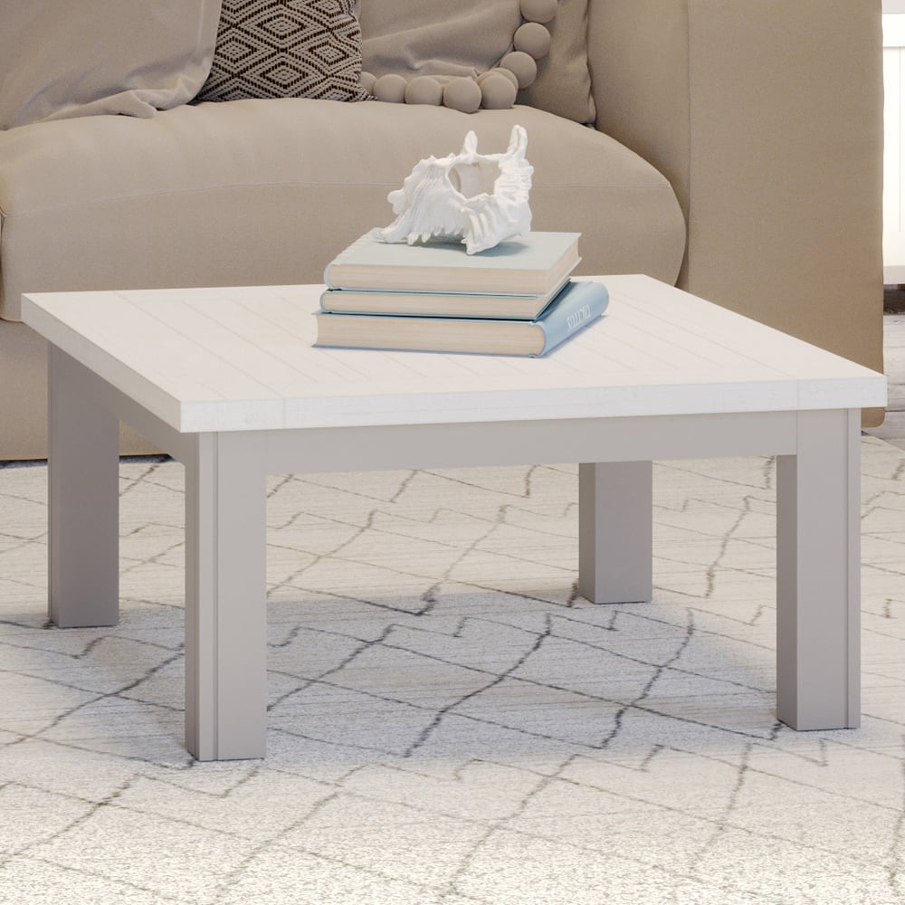 Gilford Wooden Square Coffee Table In Greystone