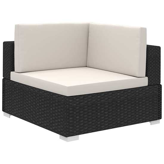 Gili Rattan 8 Piece Garden Lounge Set With Cushions In Black