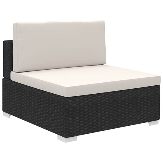 Gili Rattan 8 Piece Garden Lounge Set With Cushions In Black