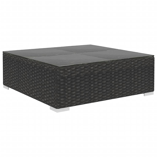 Gili Rattan 8 Piece Garden Lounge Set With Cushions In Black
