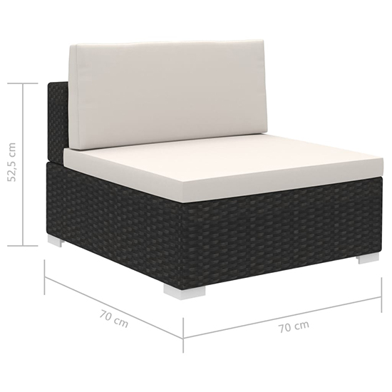 Gili Rattan 8 Piece Garden Lounge Set With Cushions In Black