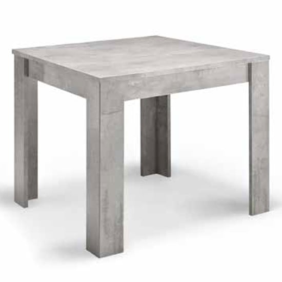 Gilon High Gloss Dining Table Square In Grey Marble Effect