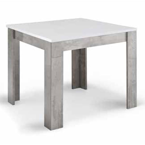 Gilon High Gloss Dining Table Square In White And Grey