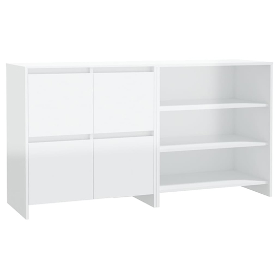 Gilon High Gloss Sideboard With 4 Doors 2 Shelves In White_2