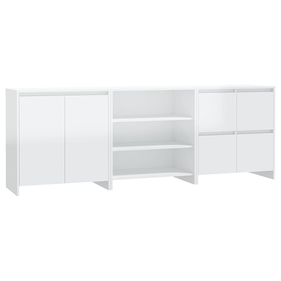 Gilon High Gloss Sideboard With 6 Doors 2 Shelves In White_2