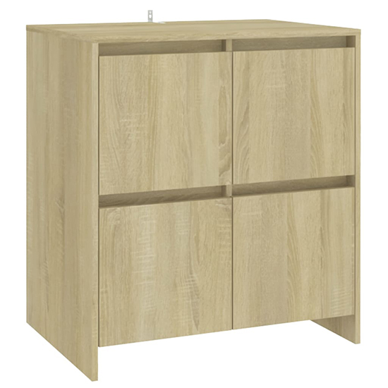 Gilon Wooden Sideboard With 6 Doors 2 Shelves In Sonoma Oak