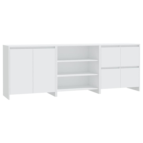Gilon Wooden Sideboard With 6 Doors 2 Shelves In White