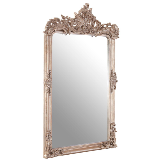 Product photograph of Gilpas Rectangular Wall Bedroom Mirror In Antique Silver Frame from Furniture in Fashion