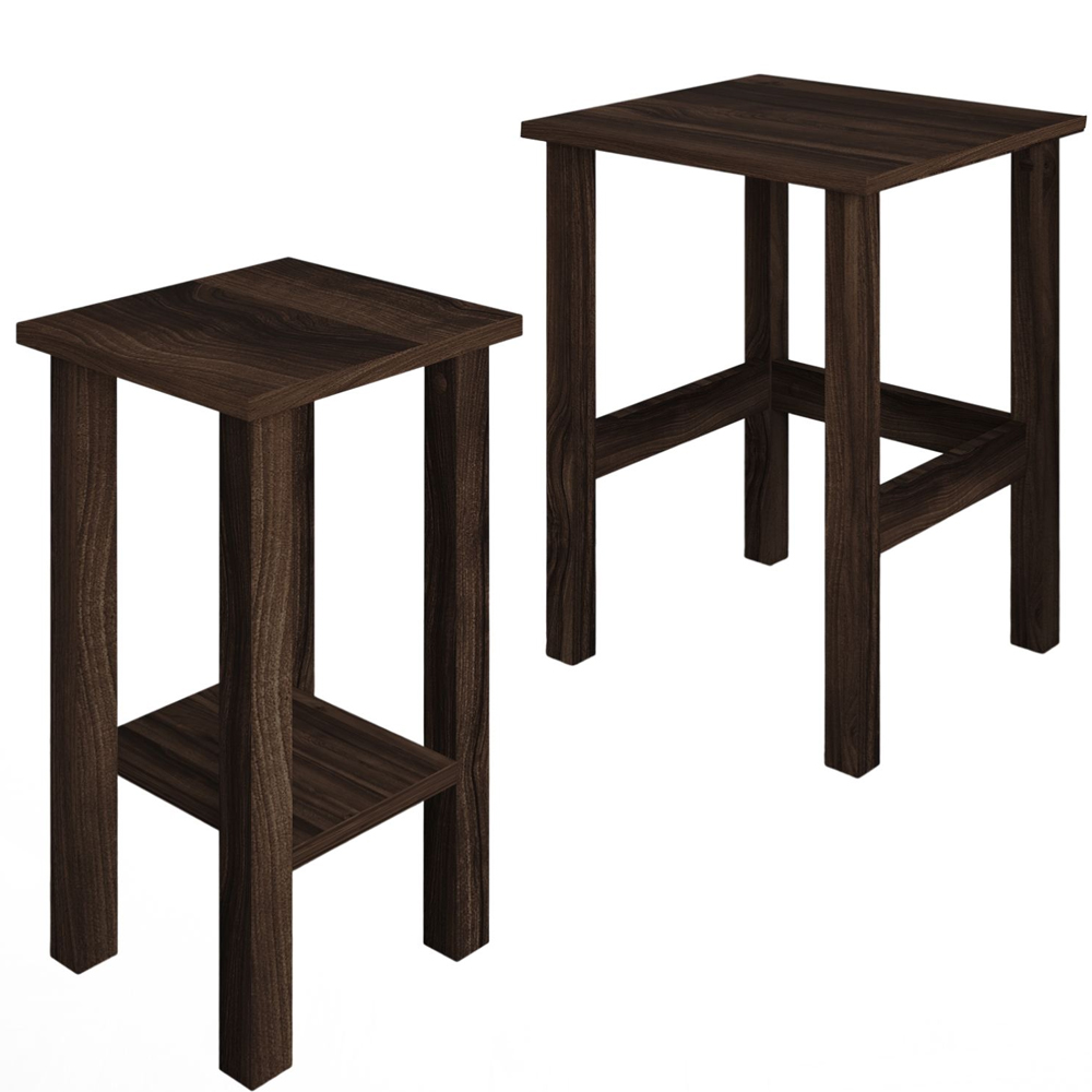 Gina Wooden Nesting Side Tables in Walnut