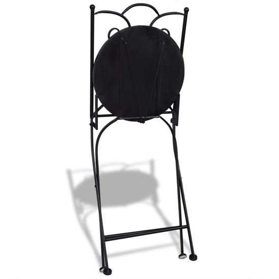 Gino Ceramic Tile Top Bistro Set Round In Blue And White
