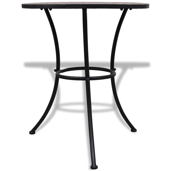 Gino Ceramic Tile Top Bistro Set Round In Terracotta