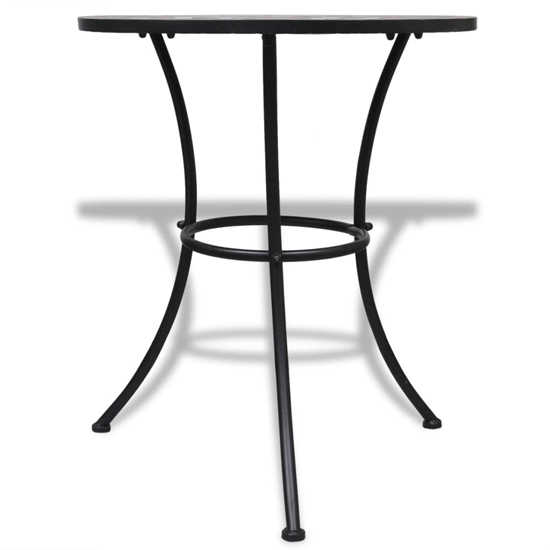 Gino Ceramic Tile Top Bistro Set Round In Terracotta And White