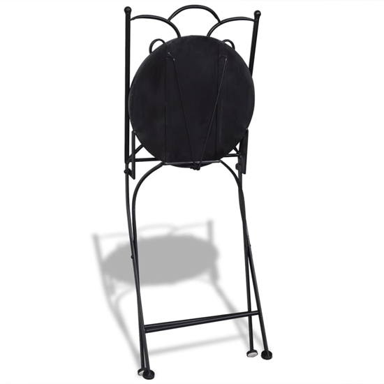Gino Ceramic Tile Top Bistro Set Round In Terracotta And White
