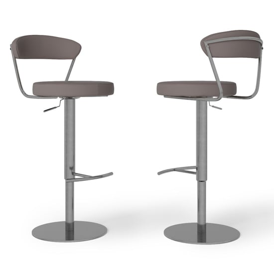 Glossop Taupe Faux Leather Gas-lift Bar Stools In Pair_2