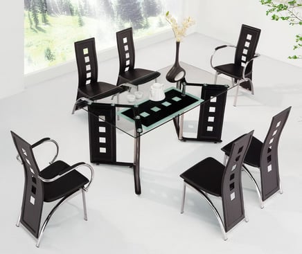 SPECIAL OFFER!! Juliette Black Dining Set And Coffee Table