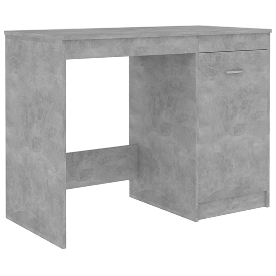 Giolla Computer Desk With 1 Door 3 Drawers In Concrete Effect