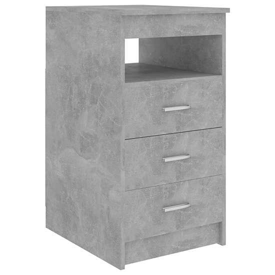 Giolla Computer Desk With 1 Door 3 Drawers In Concrete Effect