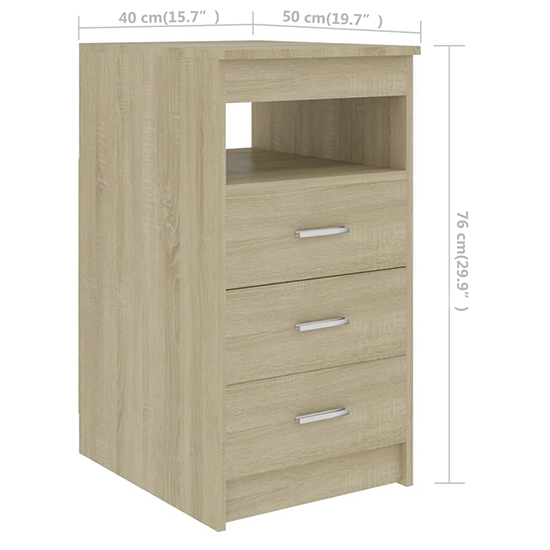 Giolla Computer Desk With 1 Door 3 Drawers In Sonoma Oak
