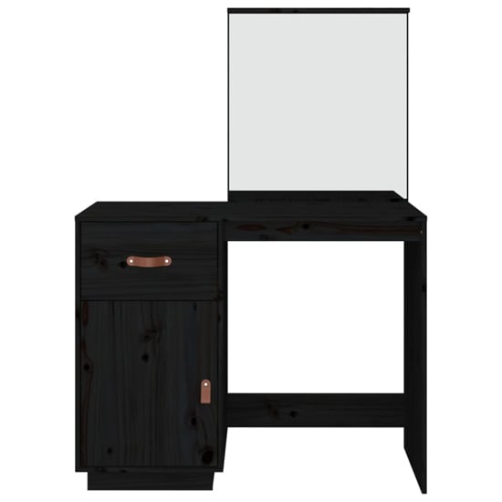 Giovanni Pine Wood Dressing Table With Mirror In Black_4
