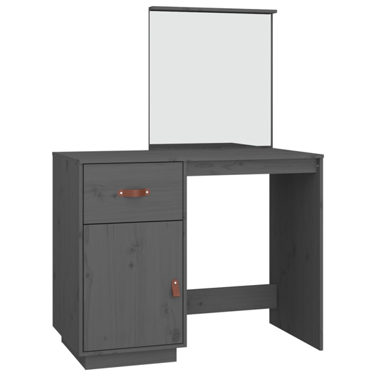 Giovanni Pine Wood Dressing Table With Mirror In Grey_3