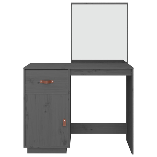 Giovanni Pine Wood Dressing Table With Mirror In Grey Furniture in