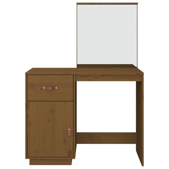 Giovanni Pine Wood Dressing Table With Mirror In Honey Brown_4