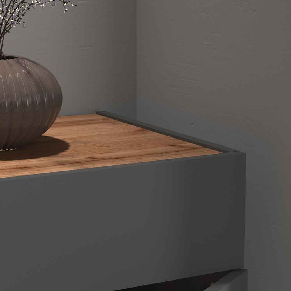 Girard Wooden Sideboard With 4 Doors 2 Drawers In Anthracite And Wotan Oak