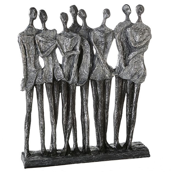 Product photograph of Girls Night Out Poly Design Sculpture In Antique Silver And Grey from Furniture in Fashion