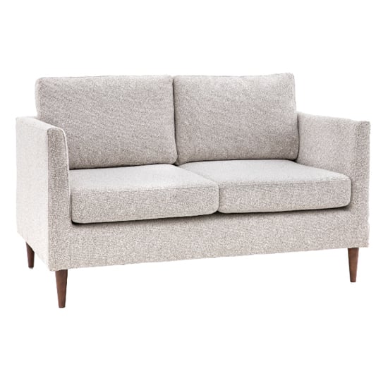 Girona Fabric 2 Seater Sofa In Natural With Wooden Legs