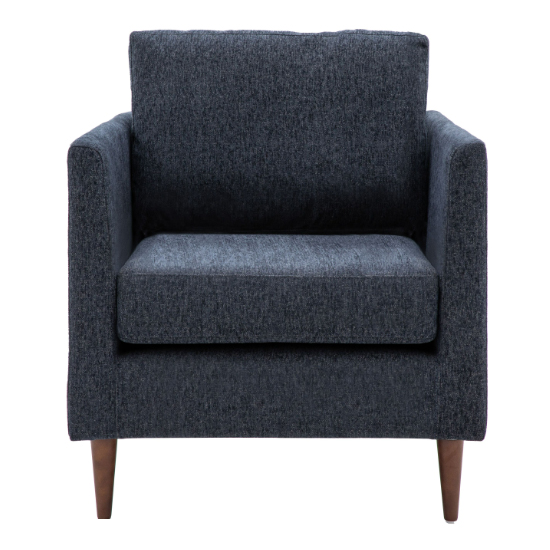 Girona Fabric Armchair With Wooden Legs In Charcoal