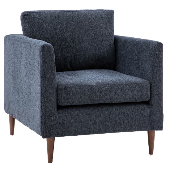 Read more about Girona fabric armchair with wooden legs in charcoal