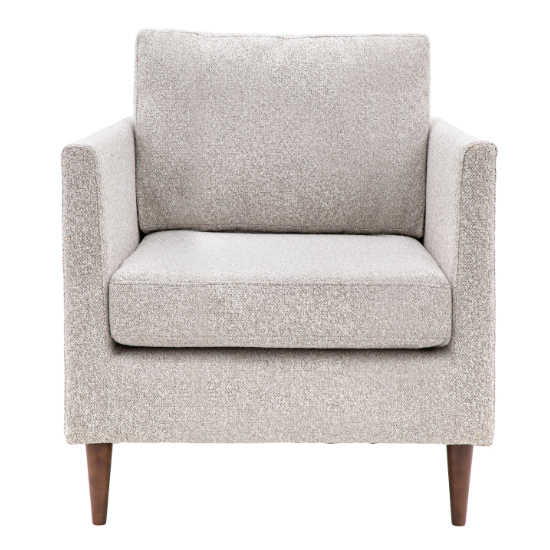 Girona Fabric Armchair With Wooden Legs In Natural