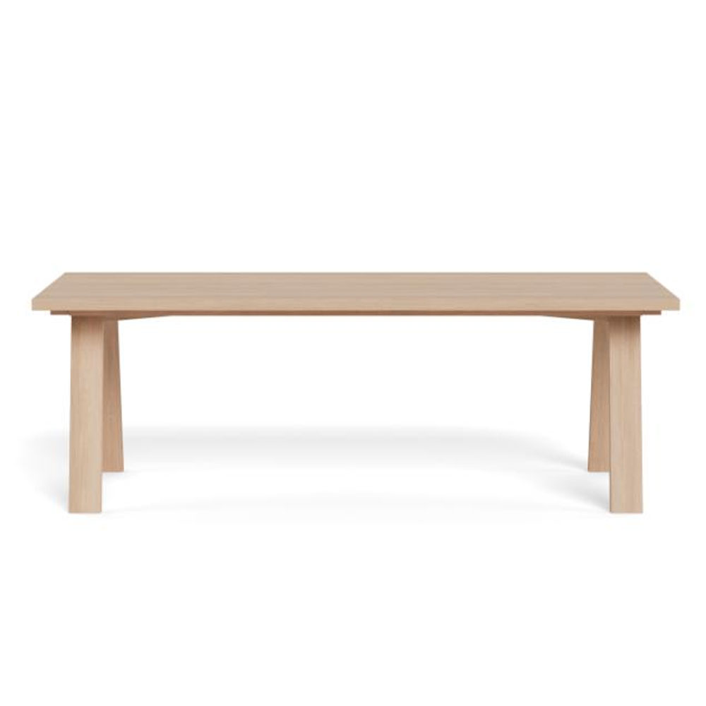 Gisella Rectangular Wooden Dining Table in White Oak