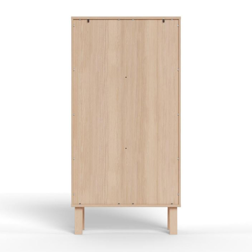 Gisella Wooden Display Cabinet with 2 Glass Doors in White Oak