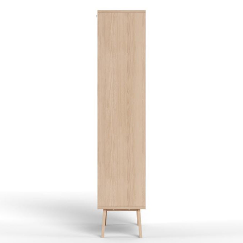 Gisella Wooden Display Cabinet with 2 Glass Doors in White Oak