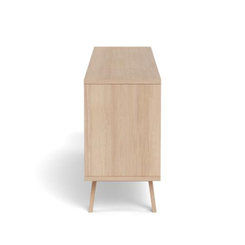 Gisella Wooden Sideboard with 2 Doors 2 Drawers in White Oak