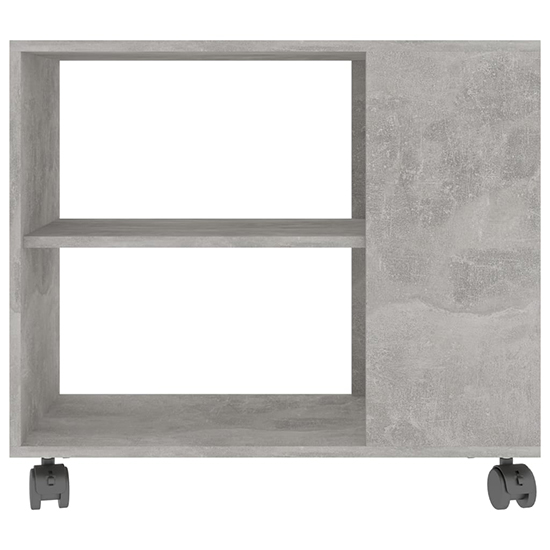 Gittel Wooden Side Table With Castors In Concrete Effect