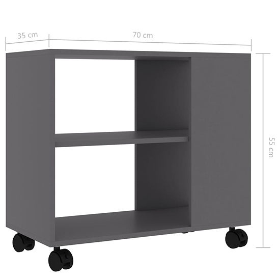 Gittel Wooden Side Table With Castors In Grey_5