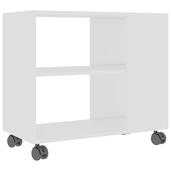 Gittel Wooden Side Table With Castors In White